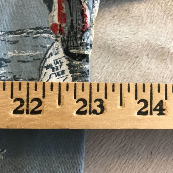Keeler Bay Sail Boats art T-Shirt Mens Oversized Medium Faded Blue Short Sleeve - Picture 5 of 7